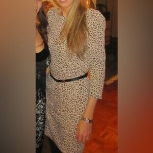 Leopard Print Mid Sleeve Dress